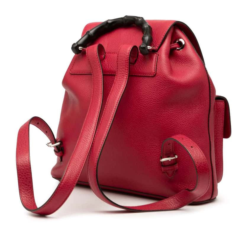 Gucci Leather Bamboo Tassel Backpack Pink Leather Good condition - Back View