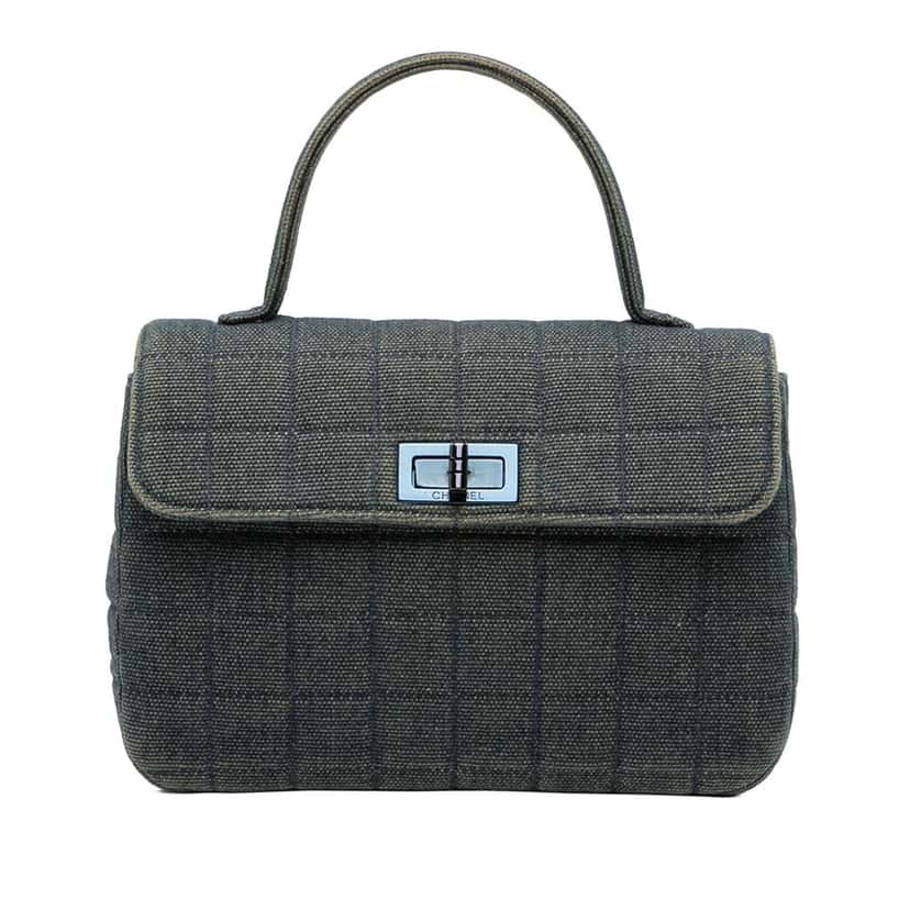 Chanel Reissue 2.55 Chocolate Bar Denim Top Handle Flap Blue Denim Good condition - Front View