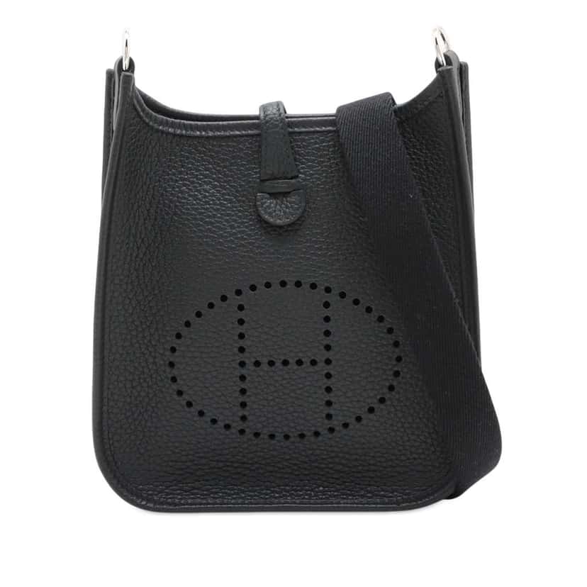 Hermès Clemence Evelyne TPM 16 Black Leather Good condition - Front View