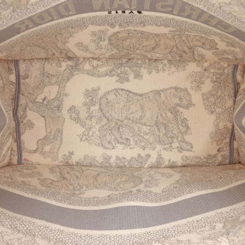 Dior Medium Toile de Jouy Reverse Embroidered Canvas Book Tote Grey Canvas Good condition - Model View