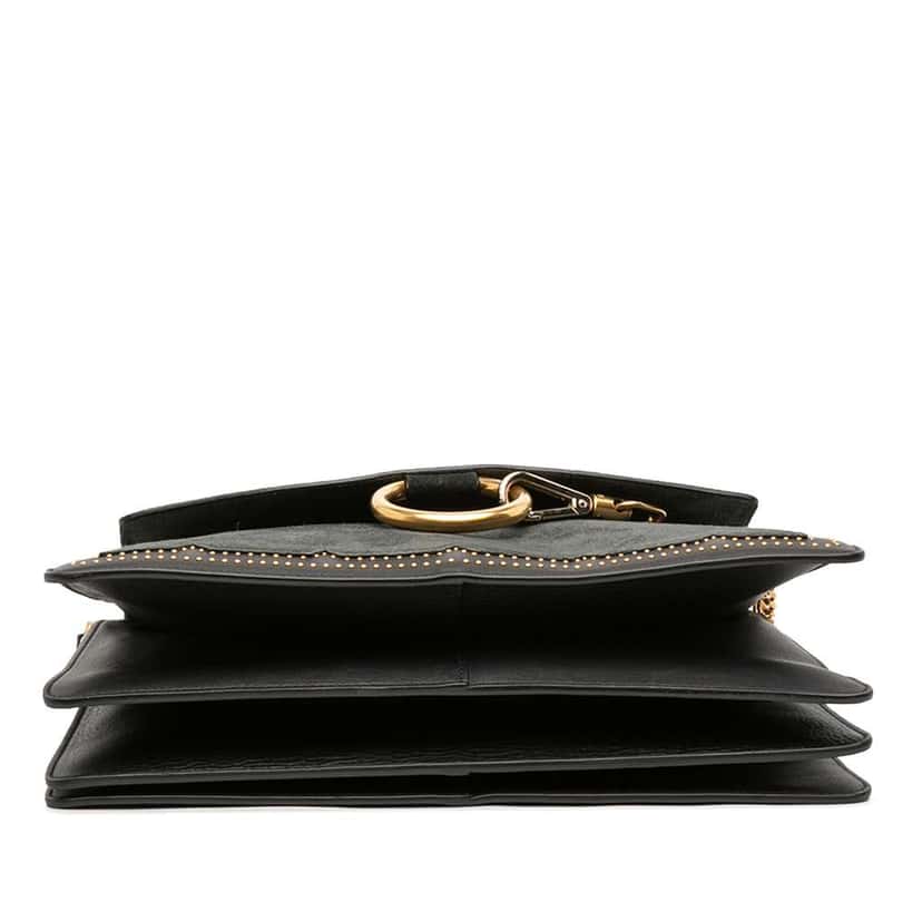 Chloé Medium Studded Suede and Calfskin Faye Crossbody Black Leather Good condition - Inside View