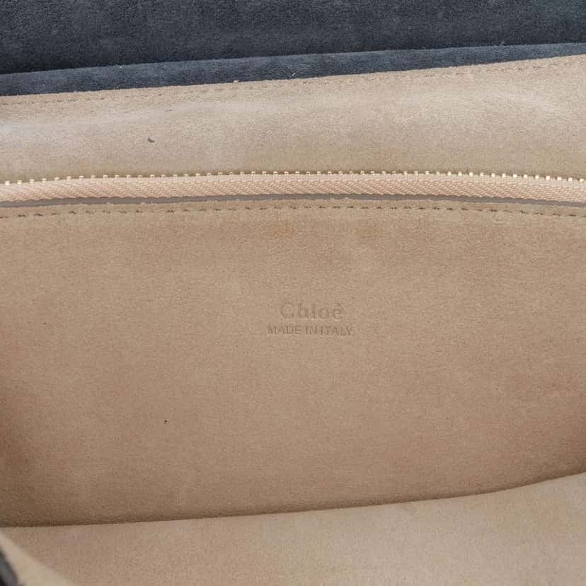 Chloé Medium Studded Suede and Calfskin Faye Crossbody Black Leather Good condition - Box View