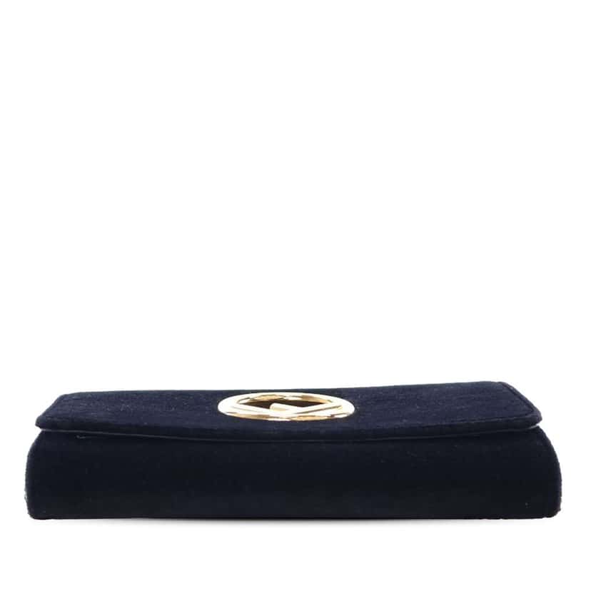 Fendi Velvet F is Fendi Kan I Wallet on Chain Black Leather Good condition - Inside View