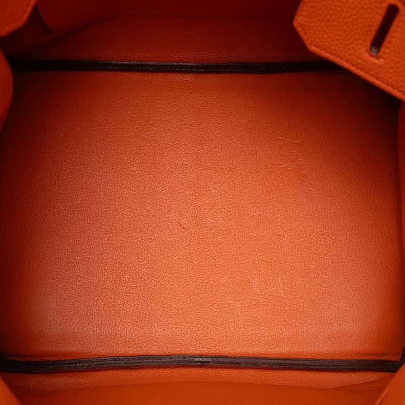 Hermès Clemence Birkin Retourne 35 Orange Leather Good condition - Model View