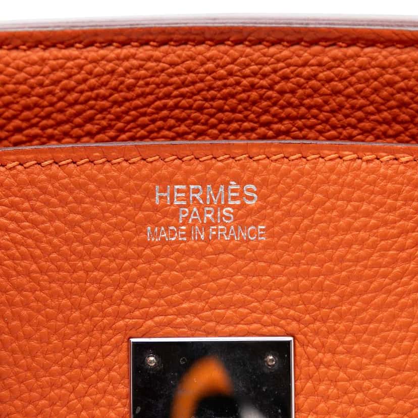 Hermès Clemence Birkin Retourne 35 Orange Leather Good condition - Box View