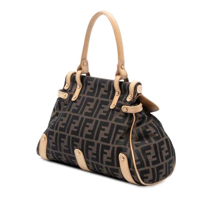 Fendi Medium Zucca Canvas Magic Tote Brown Canvas Good condition - Back View