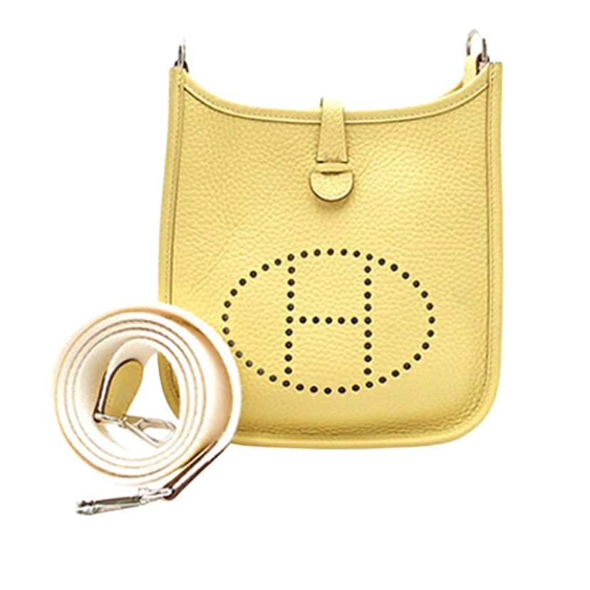Hermès Clemence Evelyne TPM Yellow Leather Good condition - Front View