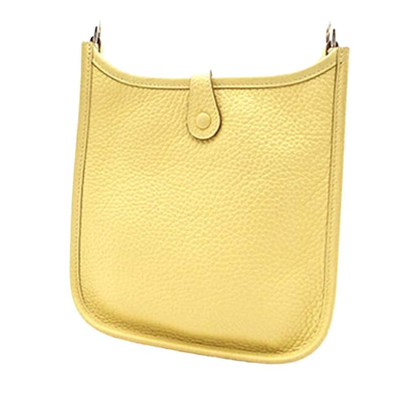 Hermès Clemence Evelyne TPM Yellow Leather Good condition - Back View