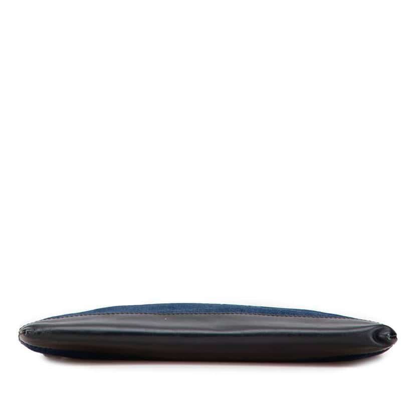 Balenciaga Denim Navy Clip M Clutch Blue Denim Good condition - Inside View