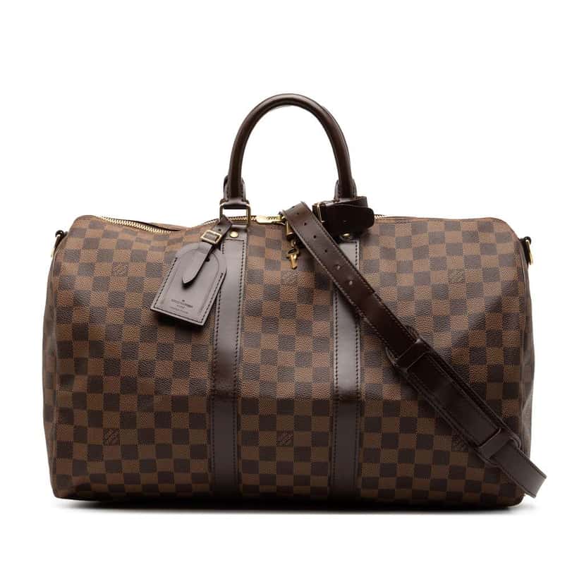 Louis Vuitton Damier Ebene Keepall Bandouliere 45 Brown Good condition - Front View
