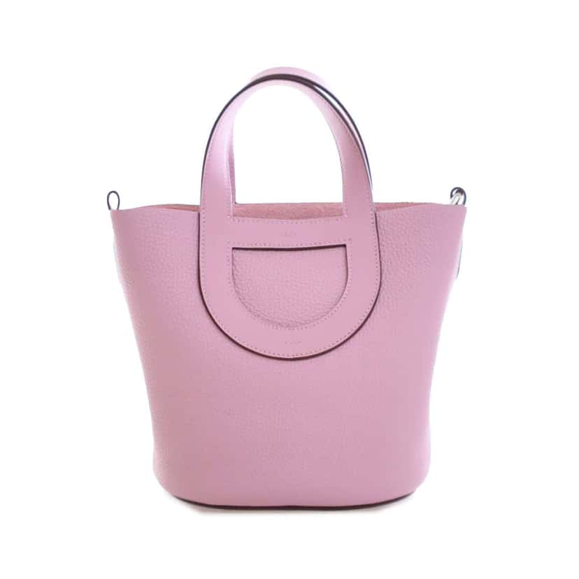 Hermès Clemence and Swift In The Loop 18 Pink Leather Good condition - Front View
