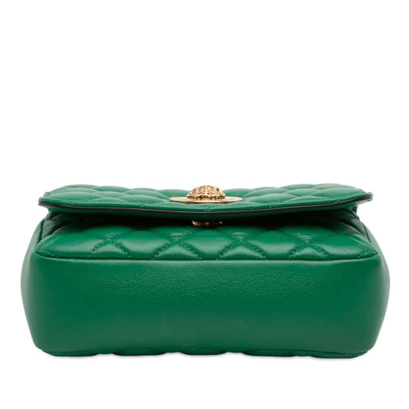 Versace Small Quilted Nappa Medusa Chain Crossbody Green Leather Good condition - Inside View