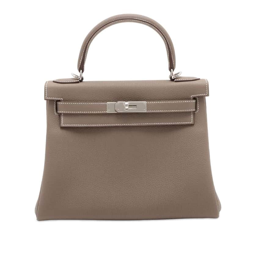 Hermès Togo Kelly II Retourne 28 Brown Leather Very good condition - Front View