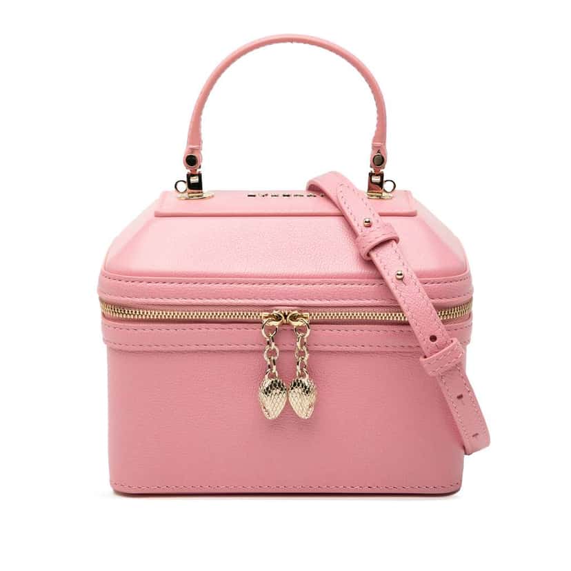 Bvlgari Leather Serpenti Forever Vanity Bag Pink Leather Good condition - Front View