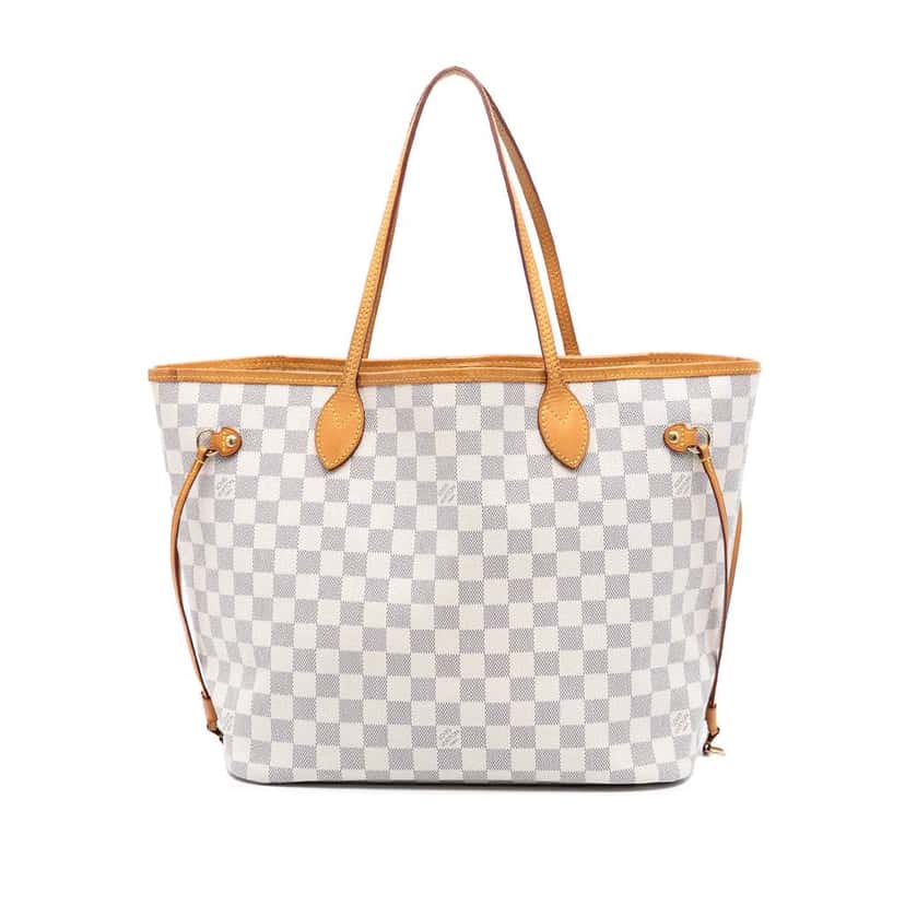 Louis Vuitton Damier Azur Neverfull MM White Good condition - Front View