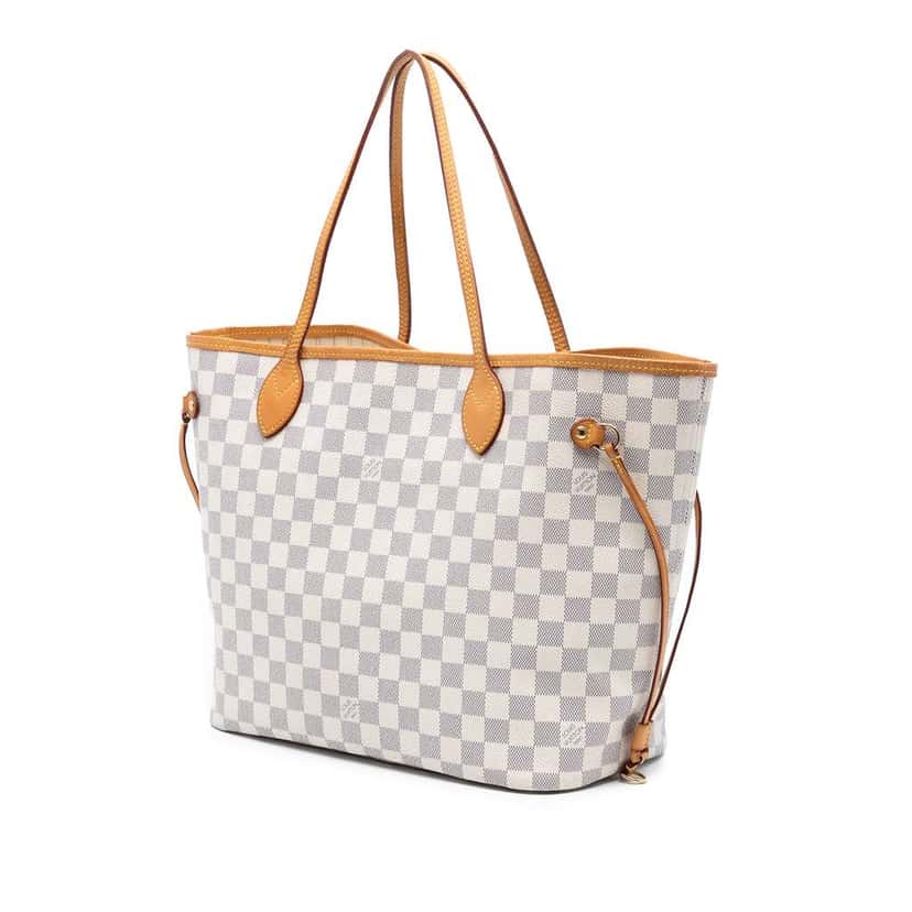 Louis Vuitton Damier Azur Neverfull MM White Good condition - Back View
