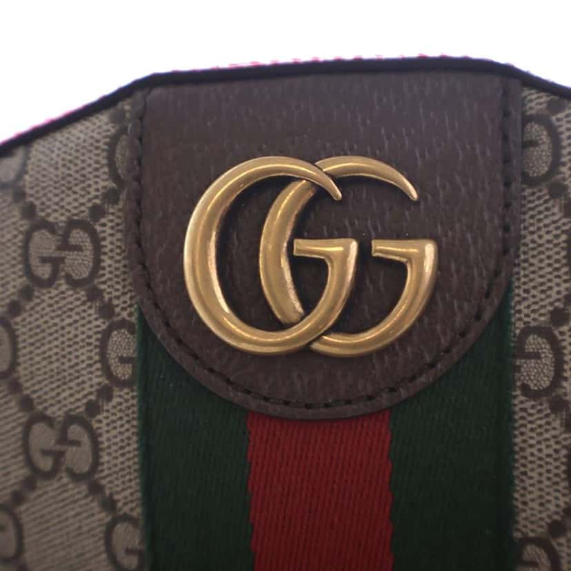 Gucci Small GG Supreme Ophidia Web Backpack Brown Canvas Good condition - Box View