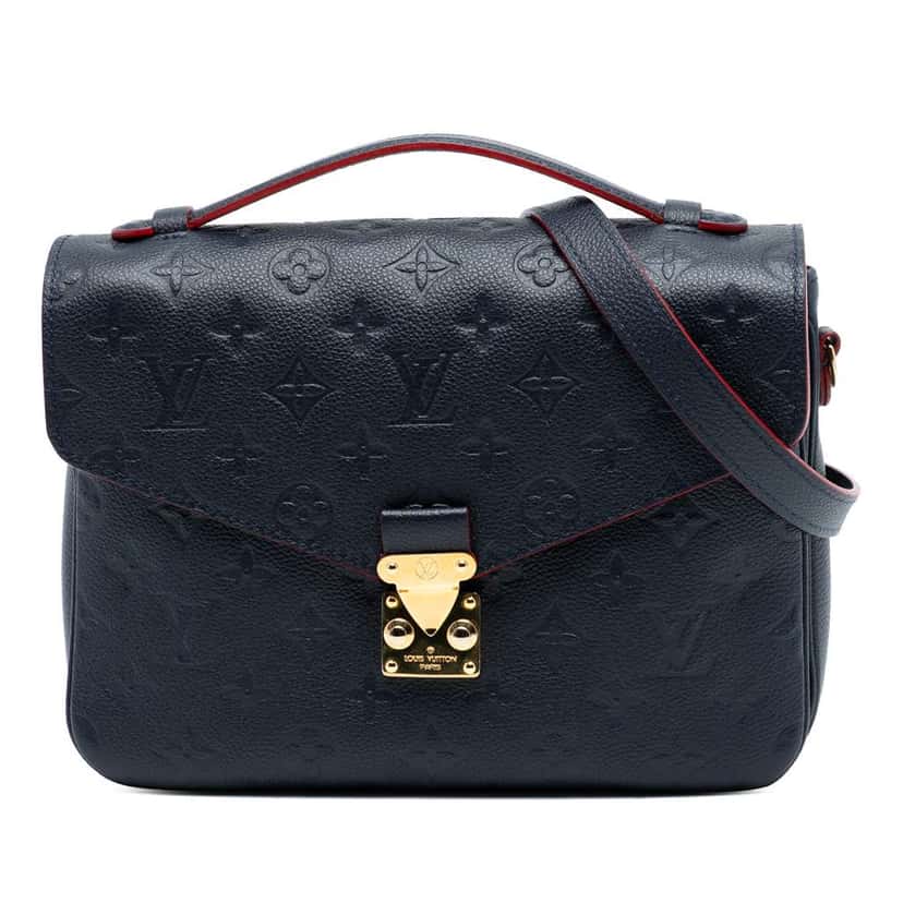 Louis Vuitton Monogram Empreinte Pochette Metis Blue Leather Good condition - Front View