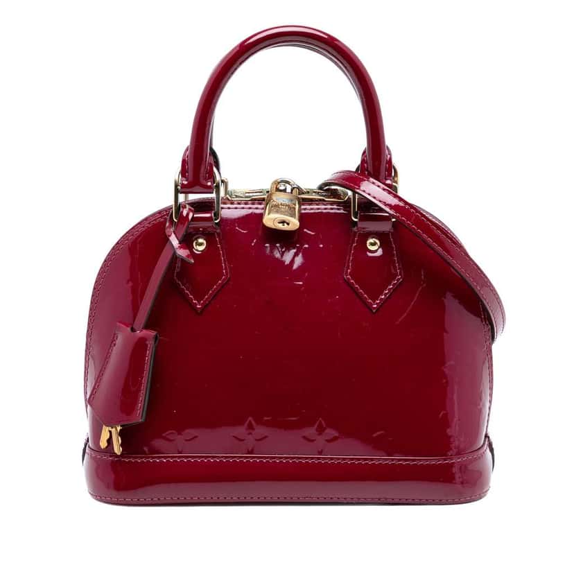 Louis Vuitton Monogram Vernis Alma BB Red Leather Good condition - Front View