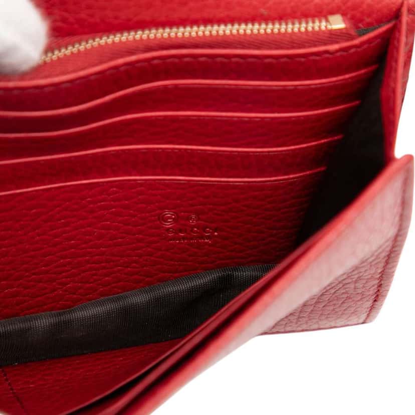 Gucci Leather Interlocking G Dollar Wallet on Chain Red Leather Very good condition - Box View