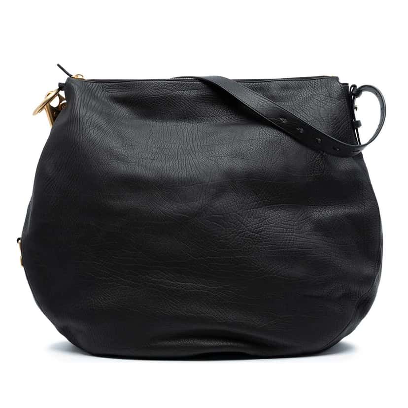 Burberry Large Calfskin Knight Shoulder Bag Black Leather Good condition - Front View