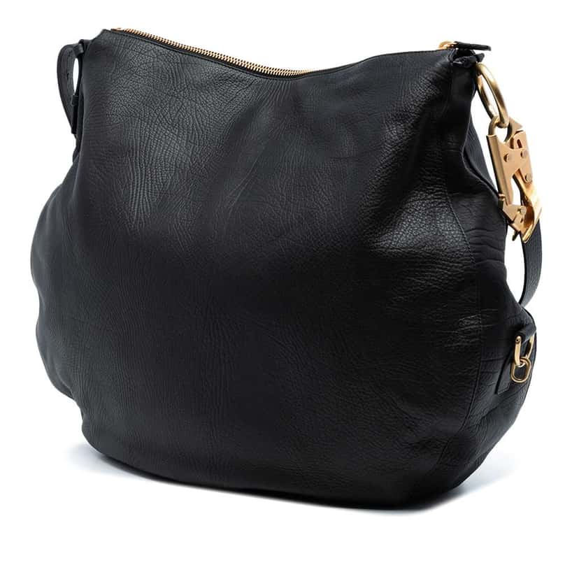 Burberry Large Calfskin Knight Shoulder Bag Black Leather Good condition - Back View