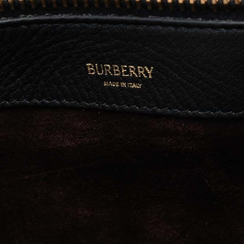 Burberry Large Calfskin Knight Shoulder Bag Black Leather Good condition - Box View