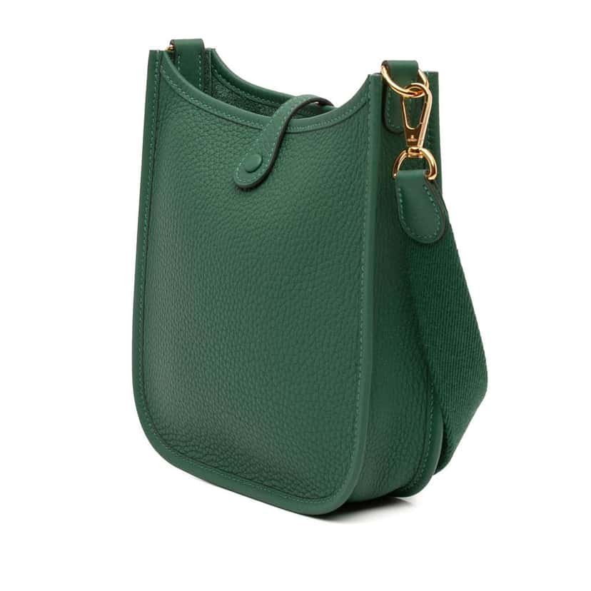 Hermès Clemence Evelyne TPM Green Leather Good condition - Back View