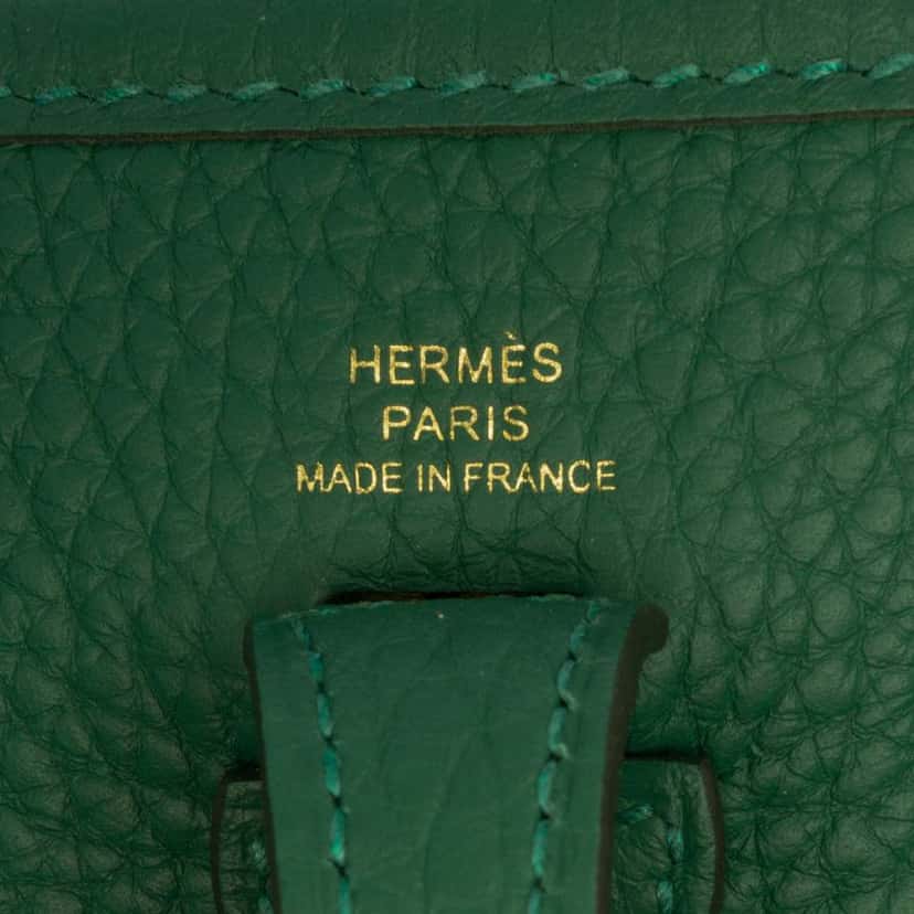 Hermès Clemence Evelyne TPM Green Leather Good condition - Box View