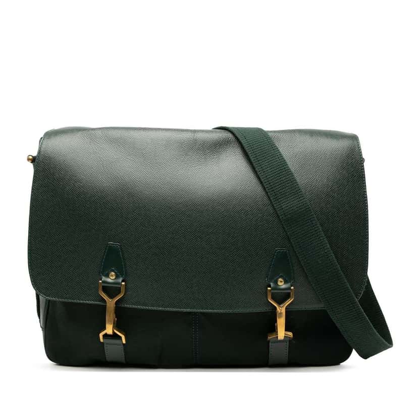 Louis Vuitton Taiga Dersou Green Leather Good condition - Front View