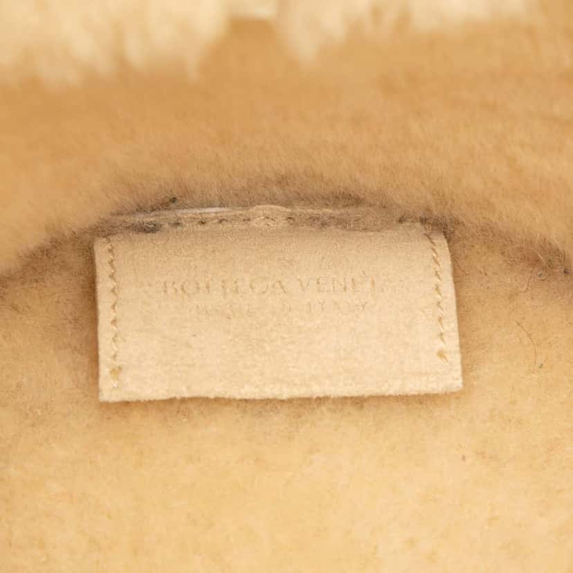 Bottega Veneta Small Suede and Shearling Maxi Intrecciato Arco Tote Brown Leather Good condition - Box View