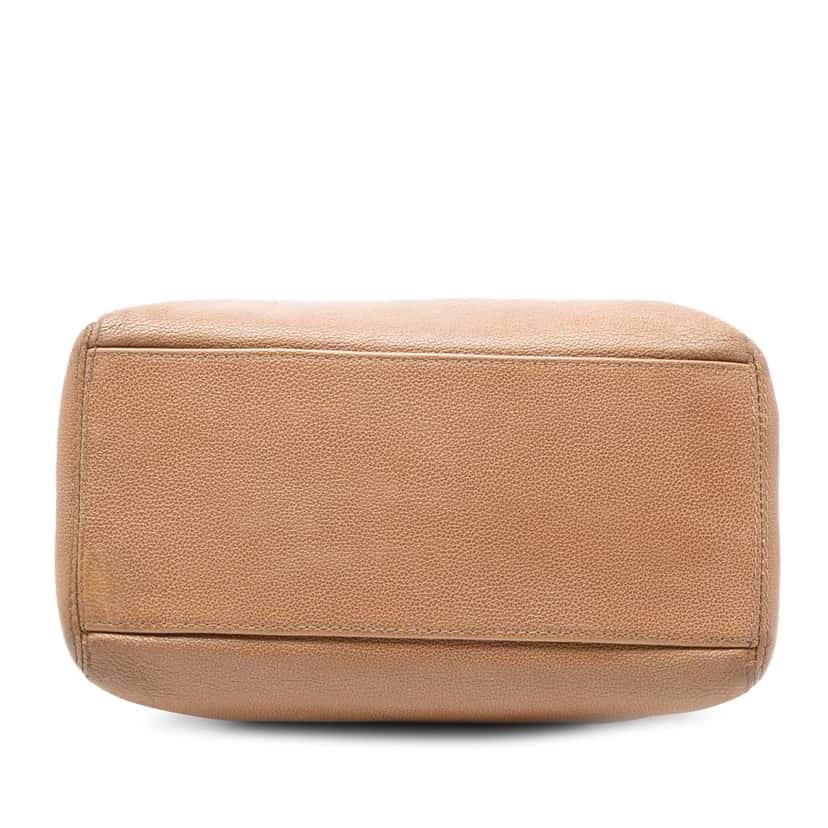 Chanel CC Lambskin Shoulder Bag Brown Leather Good condition - Inside View