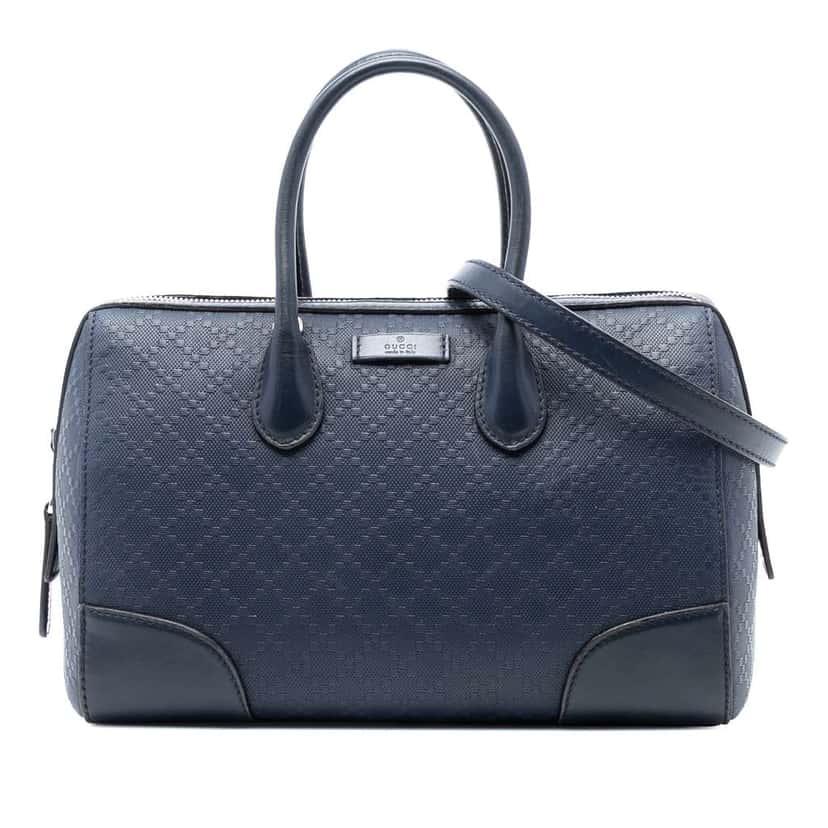 Gucci Diamante Leather Boston Bag Blue Leather Good condition - Front View