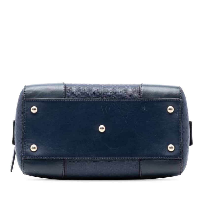Gucci Diamante Leather Boston Bag Blue Leather Good condition - Inside View