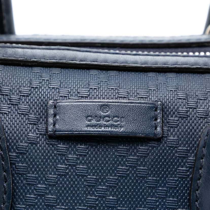 Gucci Diamante Leather Boston Bag Blue Leather Good condition - Box View