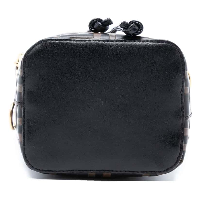 Fendi Mini Zucca Embossed Leather Mon Tresor Bucket Bag Brown Leather Good condition - Inside View