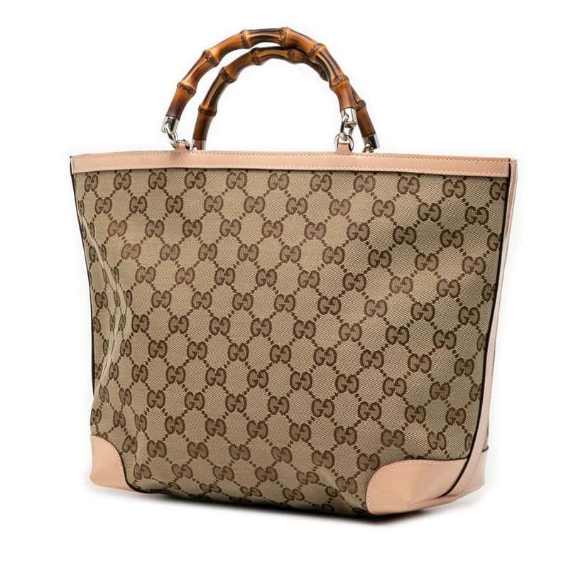 Gucci GG Canvas Bamboo Childrens Tote Brown Canvas Good condition - Back View