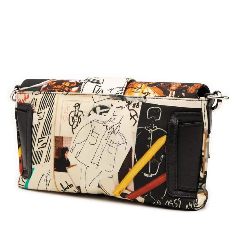 Fendi Nylon Karl Kollage Convertible Baguette Satchel Black Good condition - Back View
