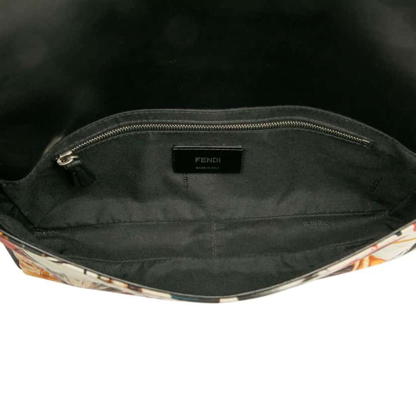 Fendi Nylon Karl Kollage Convertible Baguette Satchel Black Good condition - Model View