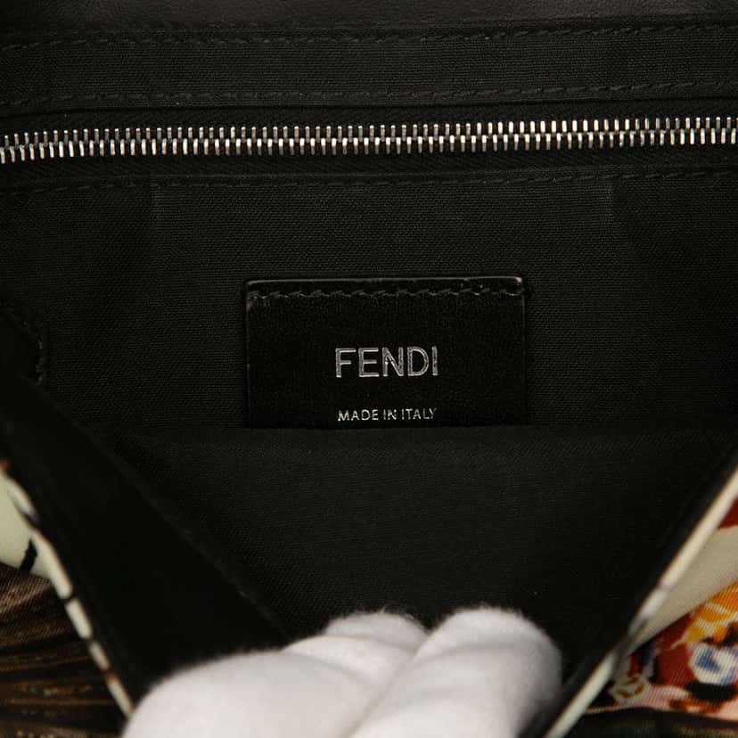 Fendi Nylon Karl Kollage Convertible Baguette Satchel Black Good condition - Box View