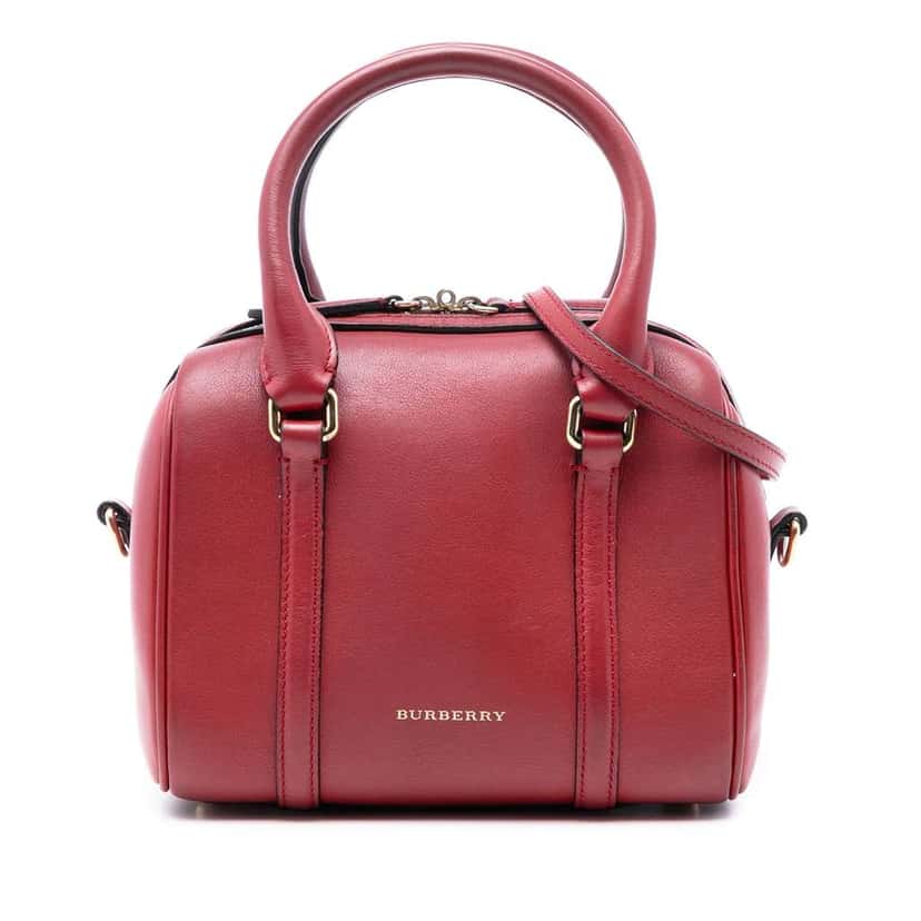Burberry Small Leather Alchester Bowling Bag Red Leather Very good condition - Front View