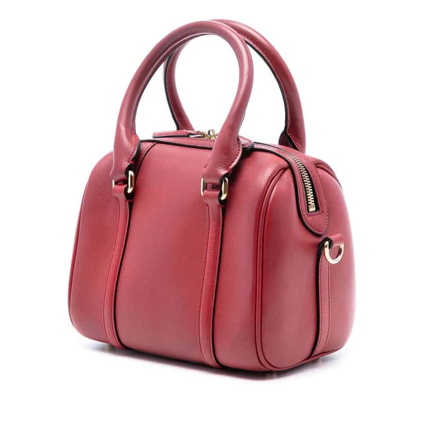 Burberry Small Leather Alchester Bowling Bag Red Leather Very good condition - Back View