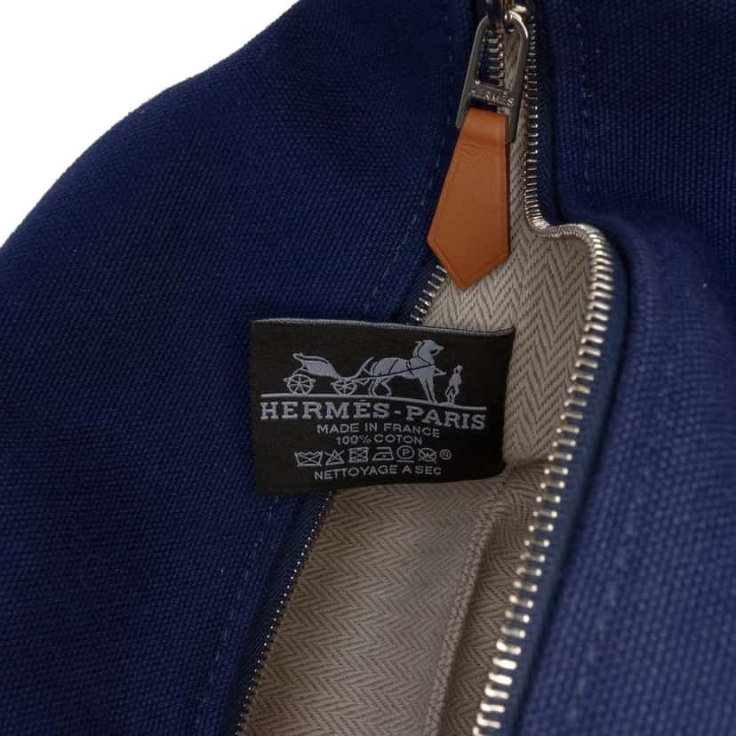 Hermès Small Toile Bride A Brac Case Blue Canvas Good condition - Box View