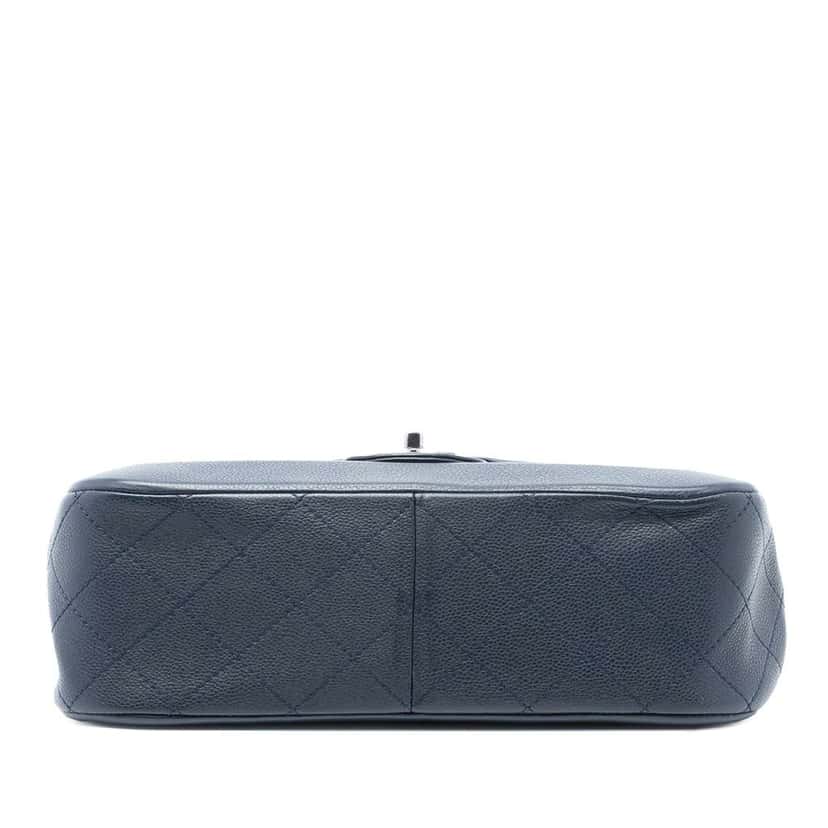 Chanel CC Diamond Stitch Caviar Flap Blue Leather Good condition - Inside View