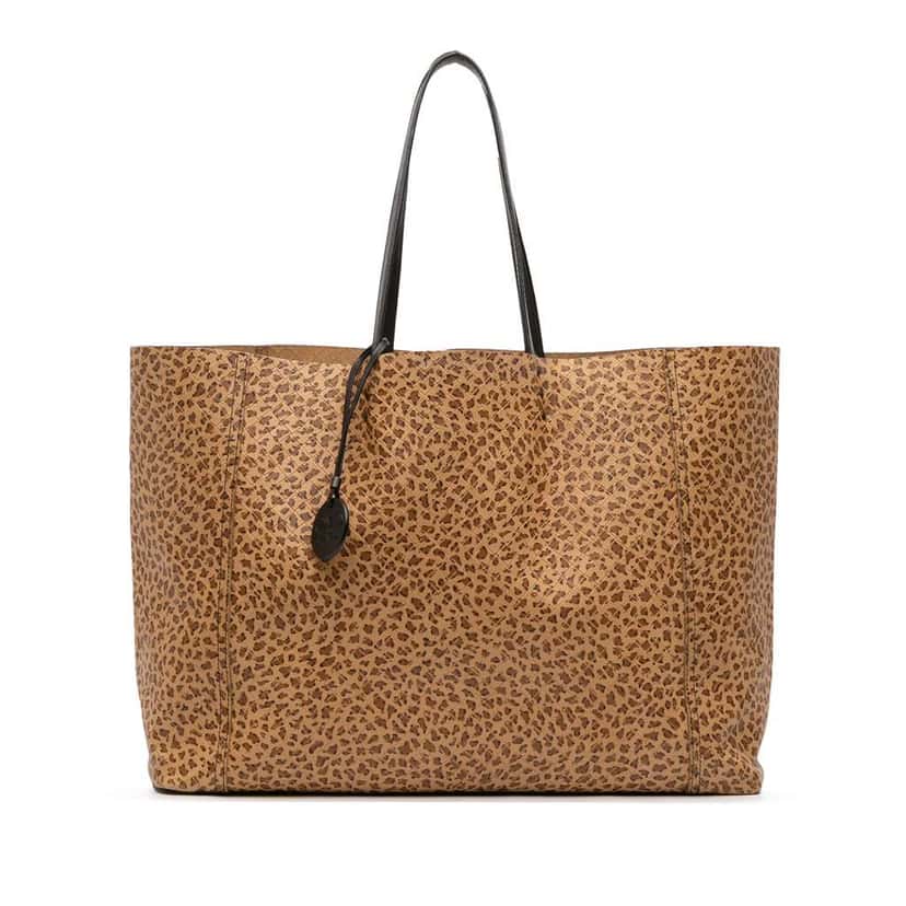 Bottega Veneta Printed Nappa Intrecciomirage Butterfly Tote Brown Leather Good condition - Front View