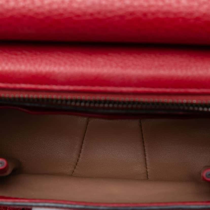 Gucci Small Leather Bamboo Nouveau Fringe Crossbody Red Leather Very good condition - Model View
