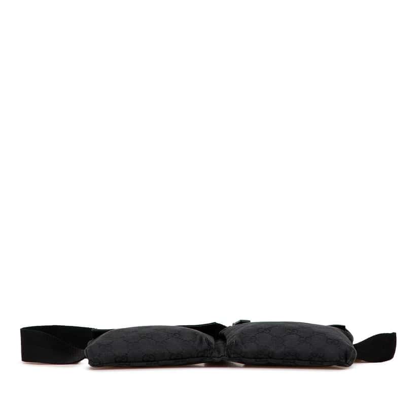 Gucci GG Canvas Double Pocket Belt Bag Black Canvas Good condition - Inside View