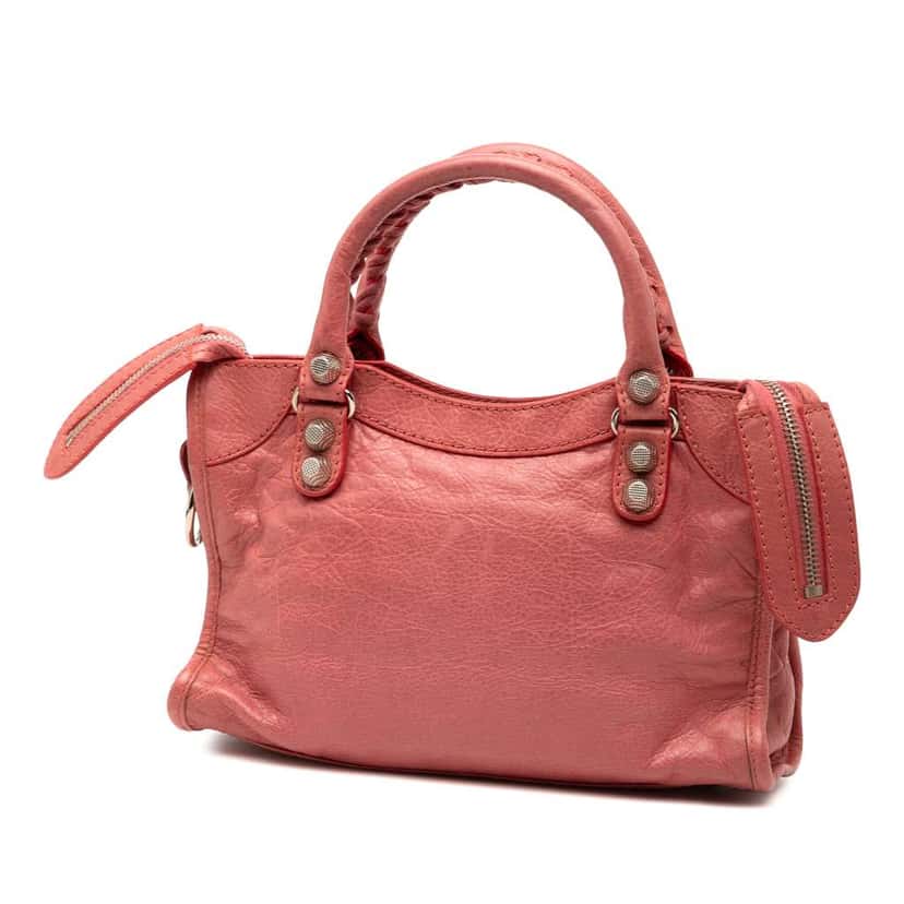 Balenciaga Mini Lambskin Motocross Giant 21 City Satchel Red Leather Good condition - Back View