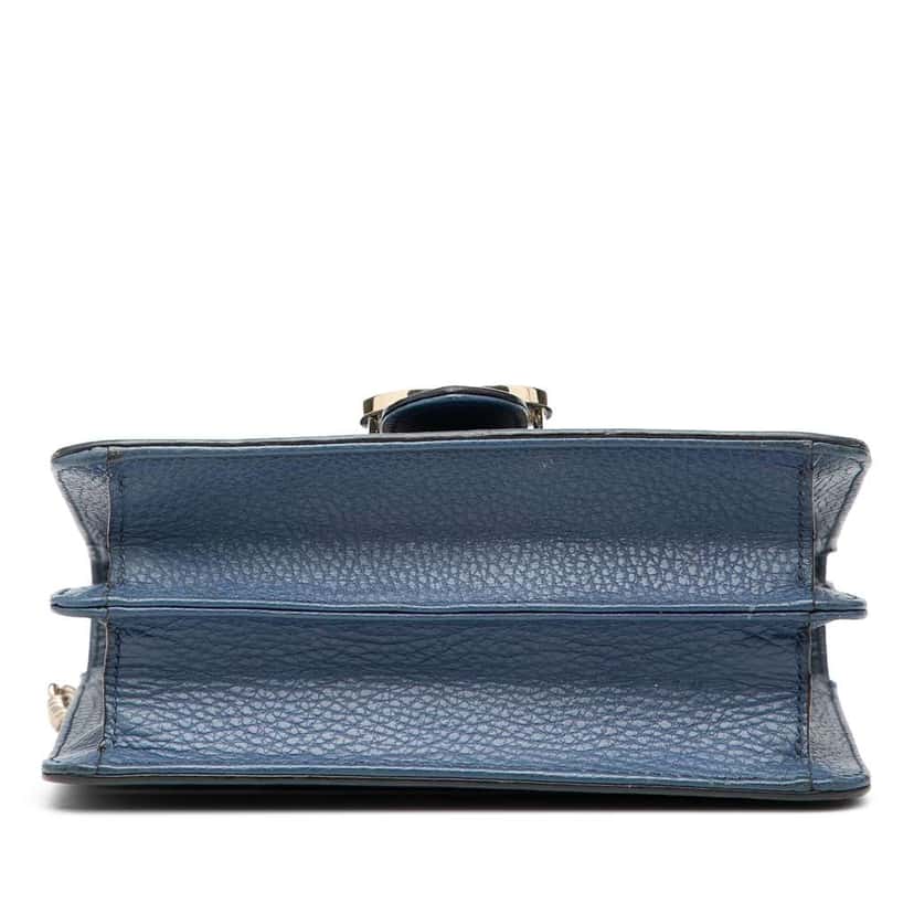 Gucci Small Dollar Calfskin Interlocking G Crossbody Blue Leather Very good condition - Inside View