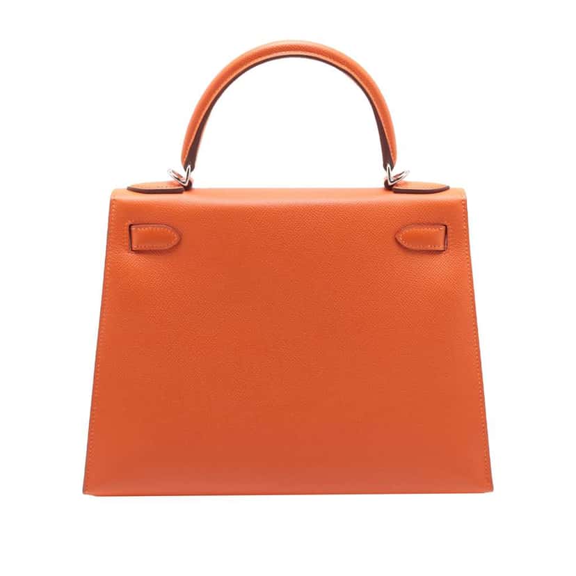Hermès Epsom Kelly II Sellier 28 Orange Leather Good condition - Back View